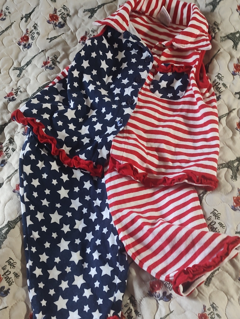 Starting Out Red & Navy Stars and Stripes Matching Set